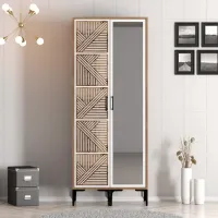 Dulap pentru haine Trendy Kumsal PR 80 x 47.5 x 201.4 / PAL melaminat / Walnut photo 3