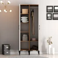 Dulap pentru haine Trendy Kumsal PR 80 x 47.5 x 201.4 / PAL melaminat / Walnut photo 4