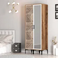 Dulap pentru haine Trendy Kumsal PR 80 x 47.5 x 201.4 / PAL melaminat / Walnut photo 5