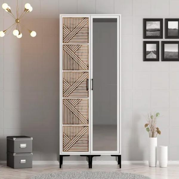 Гардероб Trendy Kumsal PR 80 x 47.5см x 201.4 / ДСП меламин / White photo 3