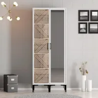 Dulap pentru haine Trendy Kumsal PR 80 x 47.5 x 201.4 / PAL melaminat / White photo 3