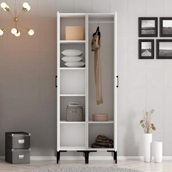 Гардероб Trendy Kumsal PR 80 x 47.5см x 201.4 / ДСП меламин / White photo 4