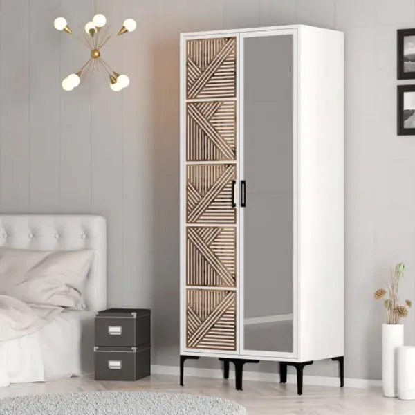 Гардероб Trendy Kumsal PR 80 x 47.5см x 201.4 / ДСП меламин / White photo 5