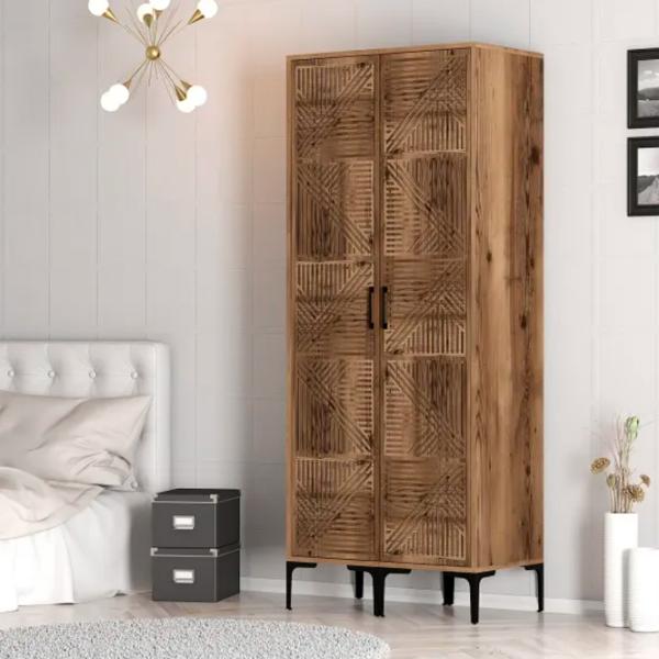 Dulap pentru haine Trendy Kumsal PP 80 x 47.5 x 201.4 / PAL melaminat / Walnut photo 5