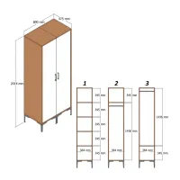 Гардероб Trendy Kumsal PP 80 x 47.5см x 201.4 / ДСП меламин / Oреховый photo 2