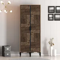 Гардероб Trendy Kumsal PP 80 x 47.5см x 201.4 / ДСП меламин / Oреховый photo 3