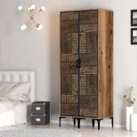 Гардероб Trendy Kumsal PP 80 x 47.5см x 201.4 / ДСП меламин / Oреховый photo 5