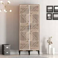 Dulap pentru haine Trendy Kumsal PP 80 x 47.5 x 201.4 / PAL melaminat / Walnut photo 3