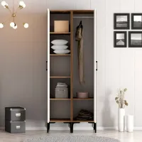 Dulap pentru haine Trendy Kumsal PP 80 x 47.5 x 201.4 / PAL melaminat / Walnut photo 4