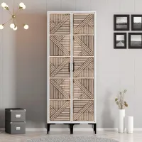 Dulap pentru haine Trendy Kumsal PP 80 x 47.5 x 201.4 / PAL melaminat / White photo 3
