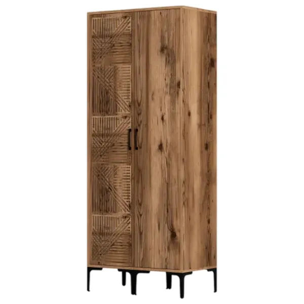 Dulap pentru haine Trendy Kumsal PS 80 x 47.5 x 201.4 / PAL melaminat / Walnut photo 1
