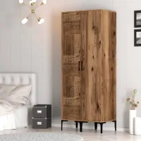 Dulap pentru haine Trendy Kumsal PS 80 x 47.5 x 201.4 / PAL melaminat / Walnut photo 5