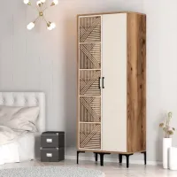 Dulap pentru haine Trendy Kumsal PS 80 x 47.5 x 201.4 / PAL melaminat / Walnut photo 5