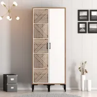 Dulap pentru haine Trendy Kumsal PS 80 x 47.5 x 201.4 / PAL melaminat / Walnut photo 3