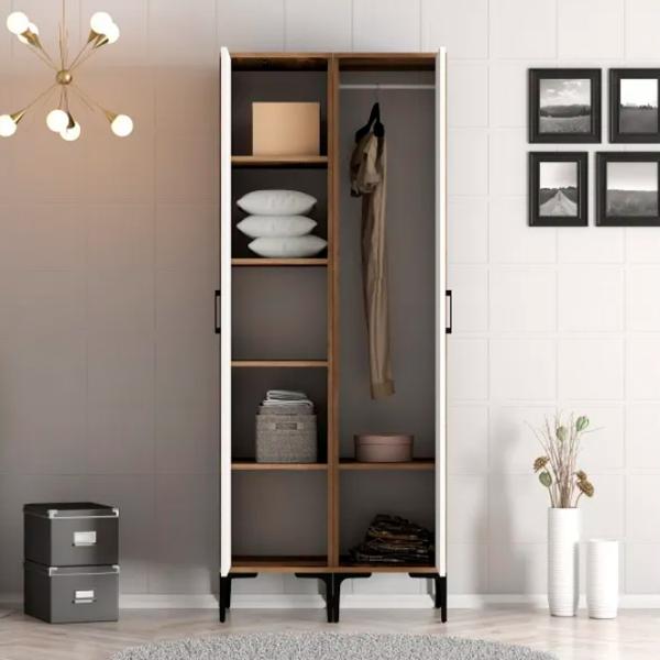 Dulap pentru haine Trendy Kumsal PS 80 x 47.5 x 201.4 / PAL melaminat / Walnut photo 4
