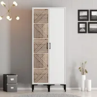 Dulap pentru haine Trendy Kumsal PS 80 x 47.5 x 201.4 / PAL melaminat / White photo 3