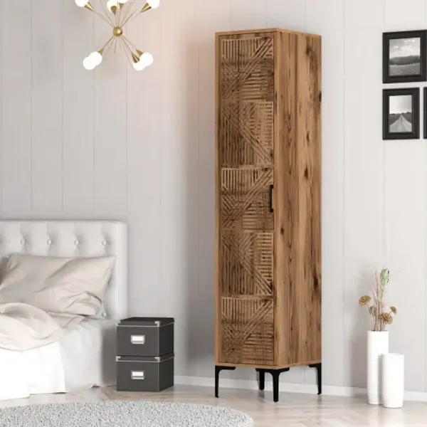 Dulap pentru haine Trendy Kumsal P 40 x 47.5 x 201.4 / PAL melaminat / Walnut photo 7