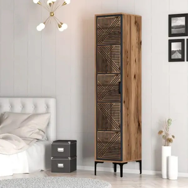 Dulap pentru haine Trendy Kumsal P 40 x 47.5 x 201.4 / PAL melaminat / Walnut photo 7