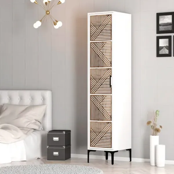 Dulap pentru haine Trendy Kumsal P 40 x 47.5 x 201.4 / PAL melaminat / White photo 7