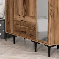 Dulap pentru haine Trendy Kumsal STR 160 x 47.5 x 201.4 / PAL melaminat / Walnut photo 6
