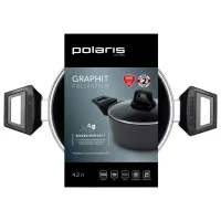 Кастрюля Polaris Graphit-24C 4.2л Алюминий / Черный photo 5