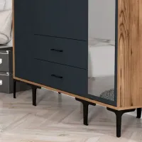 Dulap pentru haine Trendy Kumsal STR 160 x 47.5 x 201.4 / PAL melaminat / Walnut photo 6
