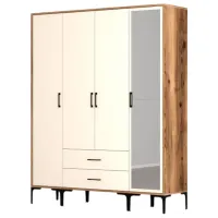 Dulap pentru haine Trendy Kumsal STR 160 x 47.5 x 201.4 / PAL melaminat / Walnut