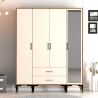 Dulap pentru haine Trendy Kumsal STR 160 x 47.5 x 201.4 / PAL melaminat / Walnut photo 3