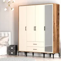 Dulap pentru haine Trendy Kumsal STR 160 x 47.5 x 201.4 / PAL melaminat / Walnut photo 5