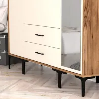 Dulap pentru haine Trendy Kumsal STR 160 x 47.5 x 201.4 / PAL melaminat / Walnut photo 6