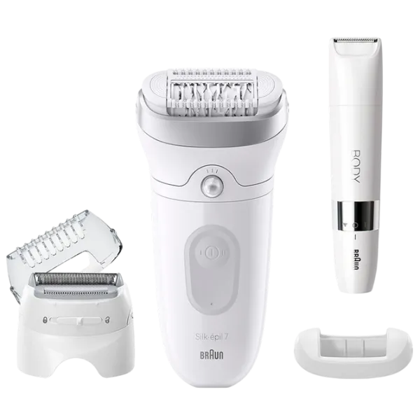Эпилятор Braun SE7441 Влажная / Серебристый Белый photo 1