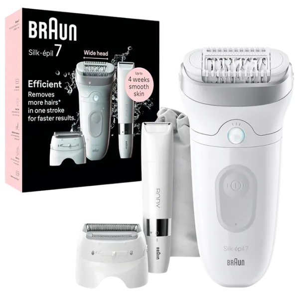 Эпилятор Braun SE7441 Влажная / Серебристый Белый photo 4