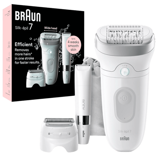 Эпилятор Braun SE7441 Влажная / Серебристый Белый photo 4