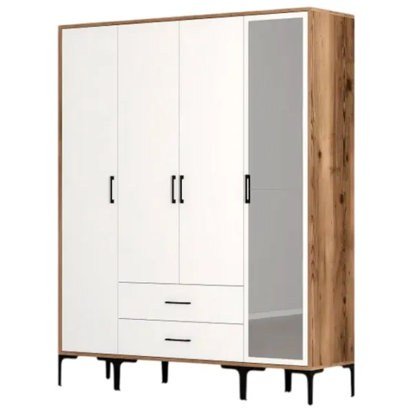 Dulap pentru haine Trendy Kumsal STR 160 x 47.5 x 201.4 / PAL melaminat / Walnut photo 1