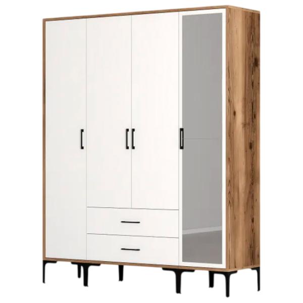 Dulap pentru haine Trendy Kumsal STR 160 x 47.5 x 201.4 / PAL melaminat / Walnut photo 1