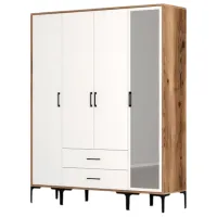 Dulap pentru haine Trendy Kumsal STR 160 x 47.5 x 201.4 / PAL melaminat / Walnut