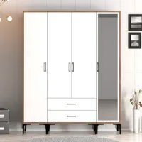 Dulap pentru haine Trendy Kumsal STR 160 x 47.5 x 201.4 / PAL melaminat / Walnut photo 3