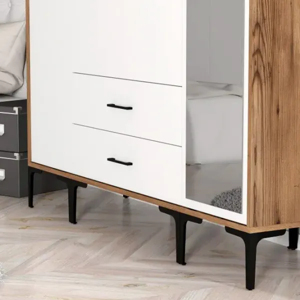 Dulap pentru haine Trendy Kumsal STR 160 x 47.5 x 201.4 / PAL melaminat / Walnut photo 6