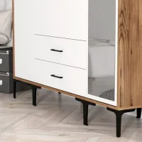 Dulap pentru haine Trendy Kumsal STR 160 x 47.5 x 201.4 / PAL melaminat / Walnut photo 6
