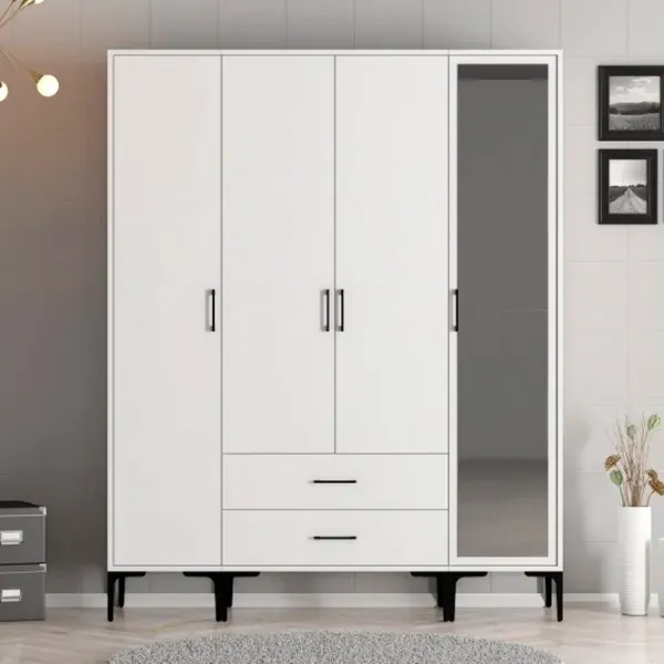 Гардероб Trendy Kumsal STR 160 x 47.5см x 201.4 / ДСП меламин / White photo 3