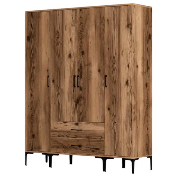 Dulap pentru haine Trendy Kumsal STS 160 x 47.5 x 201.4 / PAL melaminat / Walnut photo 1