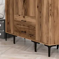 Dulap pentru haine Trendy Kumsal STS 160 x 47.5 x 201.4 / PAL melaminat / Walnut photo 5