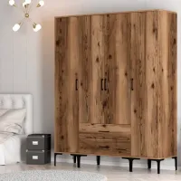 Dulap pentru haine Trendy Kumsal STS 160 x 47.5 x 201.4 / PAL melaminat / Walnut photo 6