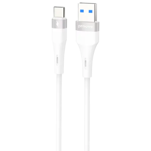 Cablu pentru telefon Light Silicone Plus Proove USB + USB Type-C 1 m / White photo 1