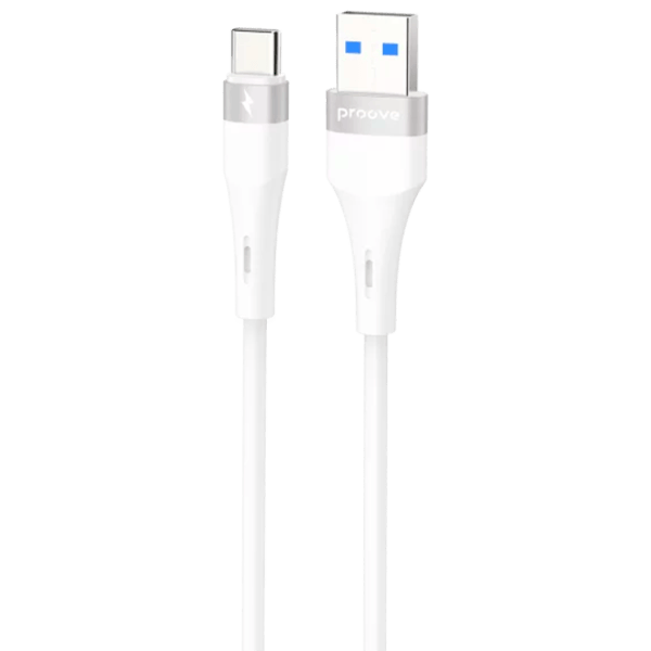 Cablu pentru telefon Light Silicone Plus Proove USB + USB Type-C 1 m / White photo 1