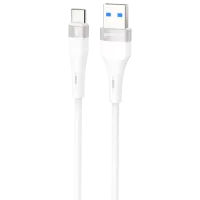 Cablu pentru telefon Light Silicone Plus Proove USB + USB Type-C 1 m / White