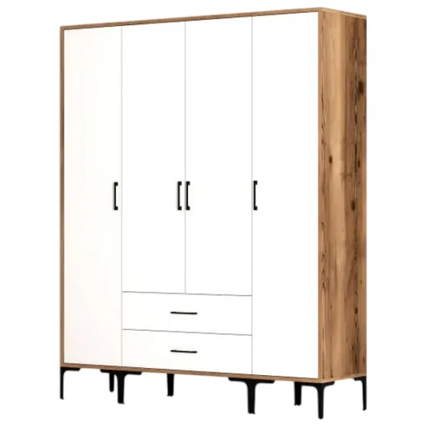 Dulap pentru haine Trendy Kumsal STS 160 x 47.5 x 201.4 / PAL melaminat / Walnut photo 1