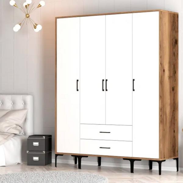 Dulap pentru haine Trendy Kumsal STS 160 x 47.5 x 201.4 / PAL melaminat / Walnut photo 4