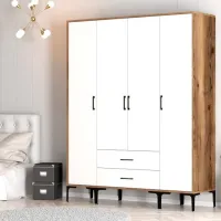Dulap pentru haine Trendy Kumsal STS 160 x 47.5 x 201.4 / PAL melaminat / Walnut photo 4