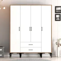 Dulap pentru haine Trendy Kumsal STS 160 x 47.5 x 201.4 / PAL melaminat / Walnut photo 5